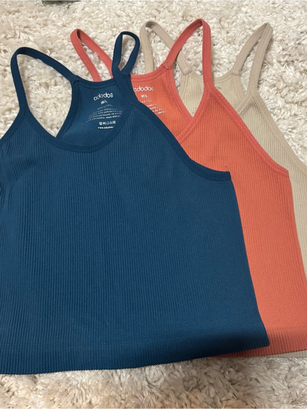 3 pack Ribbed Halter Crop Tops - Picture 2 of 2